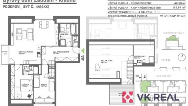 Prodej bytu 4+kk/B, T, celková plocha cca 161m2, ul. Zádušní, Kladno