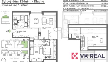 Prodej bytu 4+kk/B, T, celková plocha cca 171m2, ul. Zádušní, Kladno