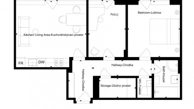 Prodej atypického bytu 3+kk s předzahrádkou a GS - 88 m2/133 m2 - V Edenu, Mníšek pod Brdy