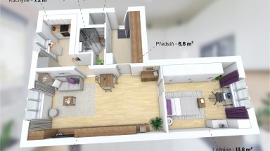 Prodej bytu 2+1, DV, 55m2, ul. Brunclíkova 11, Praha 6, Petřiny